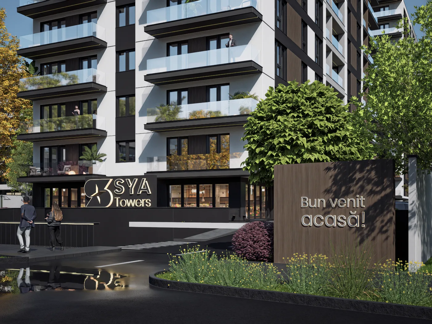 Locații lângă centre comerciale — balcoane cu vegetație